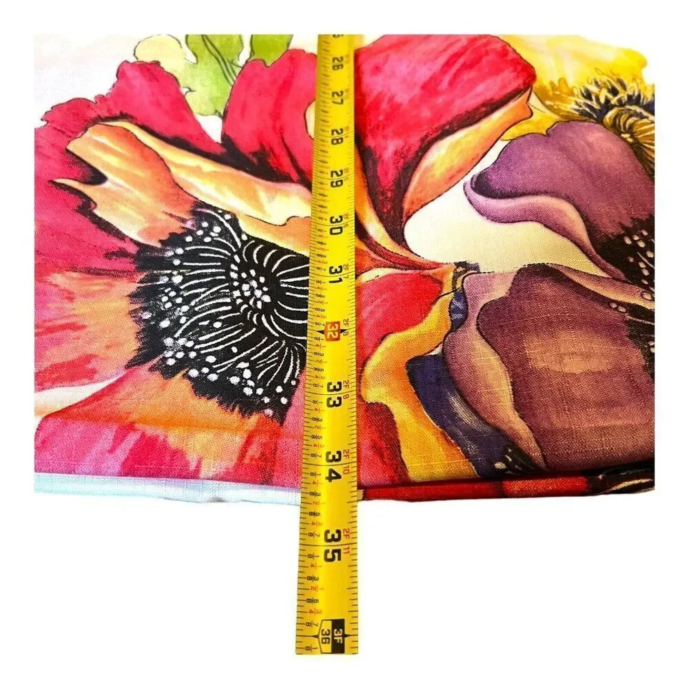 Bacova Poppy Flowers Floral Shower Curtain 71.5”x69” Purple Red Bright Spring